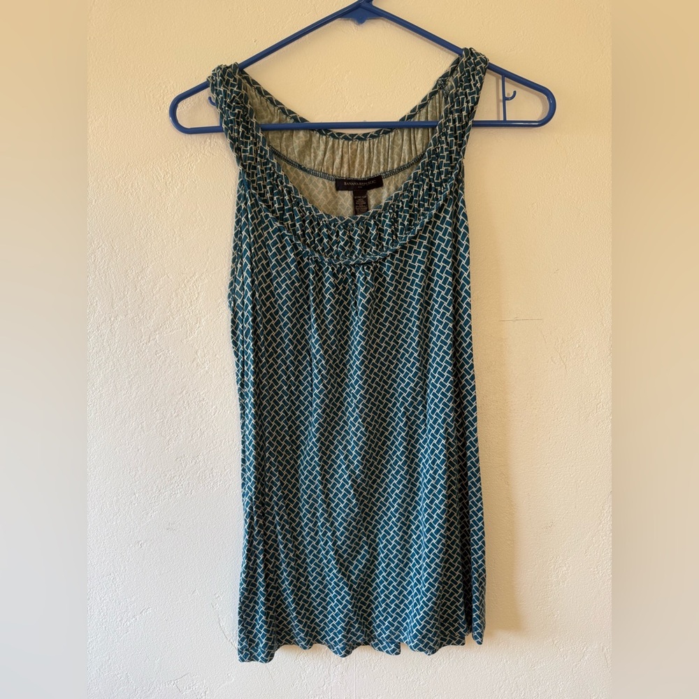 Banana Republic Blue and White Geometric Dress